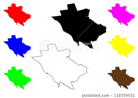 Mercer County, New Jersey (U.S. county, United States of America, USA, U.S., US) map vector illustration, scribble sketch Mercer map 118359552