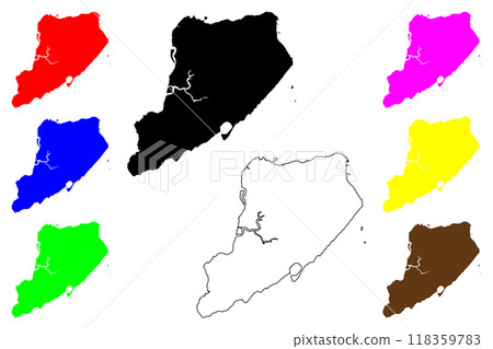 Richmond County, New York State (U.S. county, United States of America, USA, U.S., US) map vector illustration, scribble sketch Staten Island map 118359783