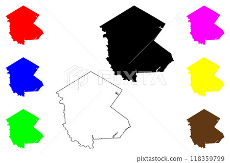 Sullivan County, New York State (U.S. county, United States of America, USA, U.S., US) map vector illustration, scribble sketch Sullivan map 118359799