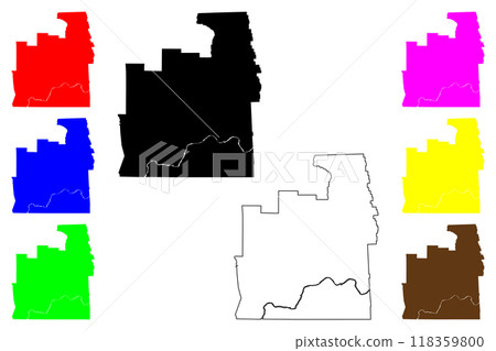 Tioga County, New York State (U.S. county, United States of America, USA, U.S., US) map vector illustration, scribble sketch Tioga map 118359800
