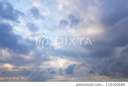 Beautiful sunset sky with cloud. Nature sky backgrounds. 118360699