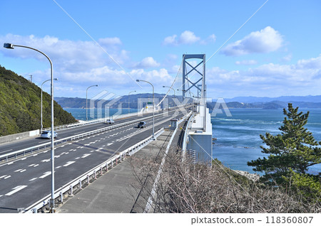 Onaruto Bridge connects the Naruto Strait, famous for its whirlpools Onaruto Bridge connects the Naruto Strait, famous for its whirlpools 118360807