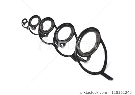 double leg bandage rings for fishing rods of various sizes close-up place for an inscription 118361243