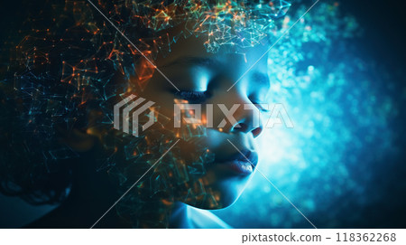 Virtual Space Child Woman - Generative AI 118362268