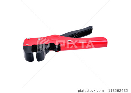 red black wire stripper, close-up isolate 118362483