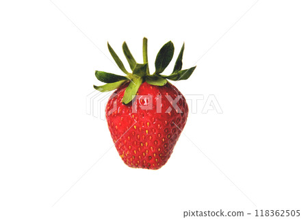 Fresh natural strawberry on white background, isolate, close-up 118362505