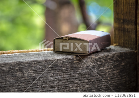 A box of matches close up 118362651