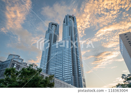"Tokyo" Sunset sky and Shinjuku New City buildings "Tokyo" Sunset sky and Shinjuku New City buildings 118363004
