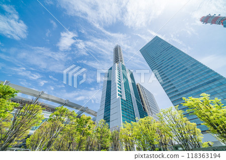 Saitama Prefecture: Buildings seen from Keyaki Square in spring in Saitama New Urban Center 118363194