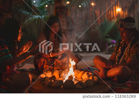 People practicing traditional healing 118363269