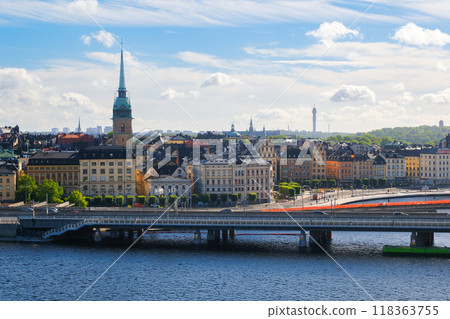 Stockholm cityscape seen from a hill in Sweden Stockholm cityscape seen from a hill in Sweden 118363755
