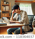 Man struggling with telework 118364037