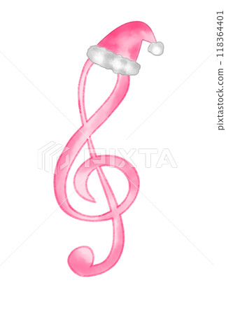 Christmas patterned treble clef 118364401