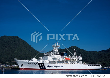 The Japan Coast Guard's patrol vessel "Daisen" anchored at Maizuru Port The Japan Coast Guard's patrol vessel "Daisen" anchored at Maizuru Port 118364646