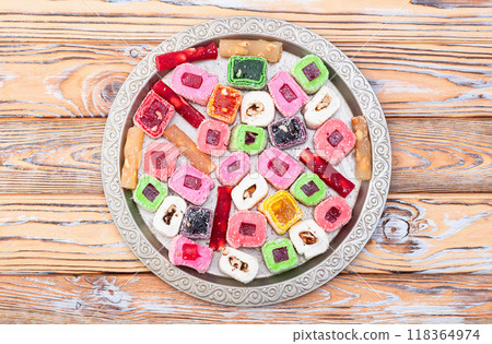 Turkish delight candy . Rahat lokum photography Turkish delight candy . Rahat lokum photography 118364974