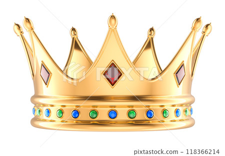 Gold Royal Crown, 3D rendering Gold Royal Crown, 3D rendering 118366214