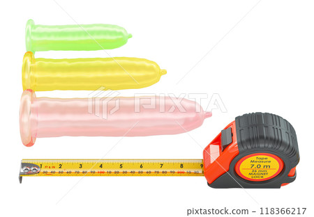 Condons with measuring tape, 3D rendering Condons with measuring tape, 3D rendering 118366217