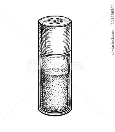 Salt shaker ink sketch. Salt shaker ink sketch. 118366344