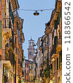 The cityscape of Verona and the Lamberti Tower, a World Heritage Site in Italy 118366542