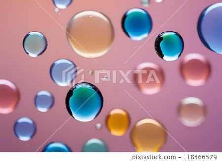 Colorful shampoo bubbles float abundantly.AI Generated 118366579