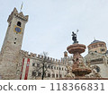A beautiful square in the ancient city of Trento in northern Italy 118366831