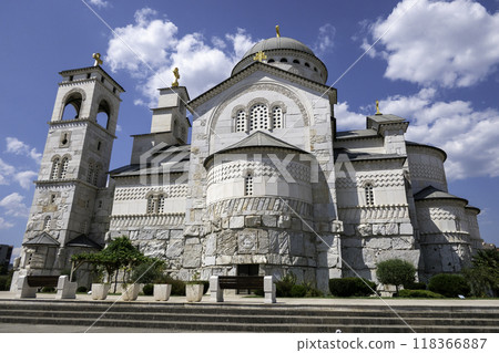 Montenegro, Podgorica, Facade of the Cathedral of the Resurrection of Christ. 118366887