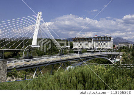 Montenegro, Podgorica, Millennium Bridge over the Moraca River 118366898