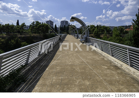 Montenegro, Podgorica, Bridge Over Moraca River in Podgorica. Montenegro, Podgorica, Bridge Over Moraca River in Podgorica. 118366905