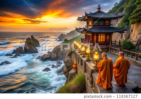 people walking around the island 118367127