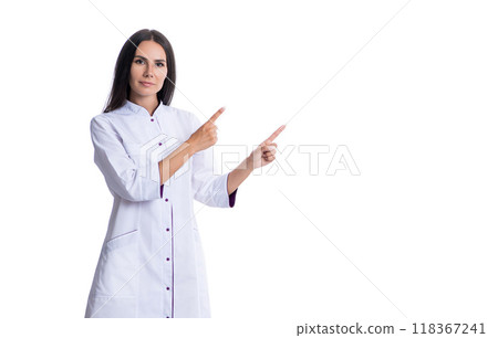 medicine and healthcare. doctor at hospital point finger on copy space. doctor in medical medicine and healthcare. doctor at hospital point finger on copy space. doctor in medical 118367241