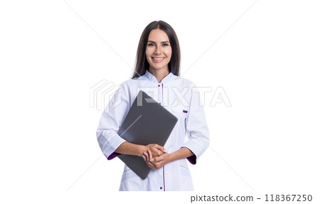 doctor hold clipboard with checkup prescription to patient. medical record doctor hold clipboard with checkup prescription to patient. medical record 118367250