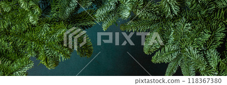 Fir branches background 118367380