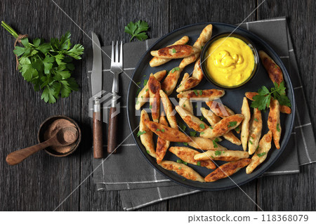 Schupfnudeln, German potato noodles on a plate 118368079