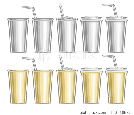 Vector Paper Cup Set Vector Paper Cup Set 118368682