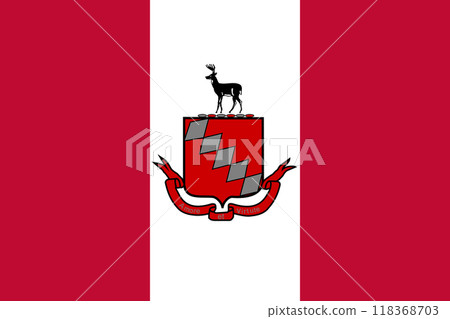 Flag of the city of Raleigh, North Carolina, USA, original colors and proportions. Illustration 118368703