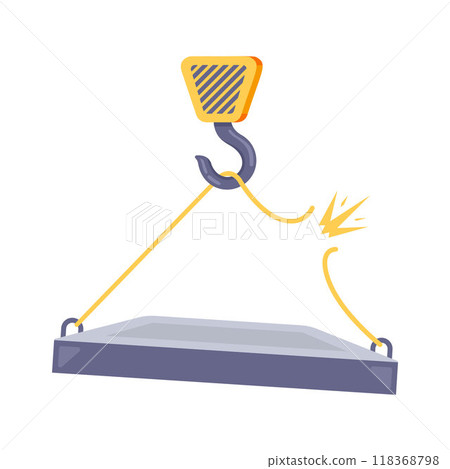 The load falls from the hook. 118368798