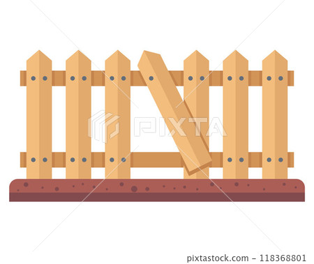hole in a wooden fence. 118368801
