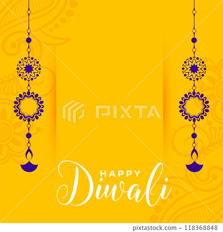 happy diwali poster with lantern in decorative style vector illustration happy diwali poster with lantern in decorative style vector illustration 118368848