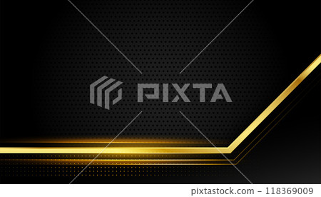 black background with golden shiny line design 118369009