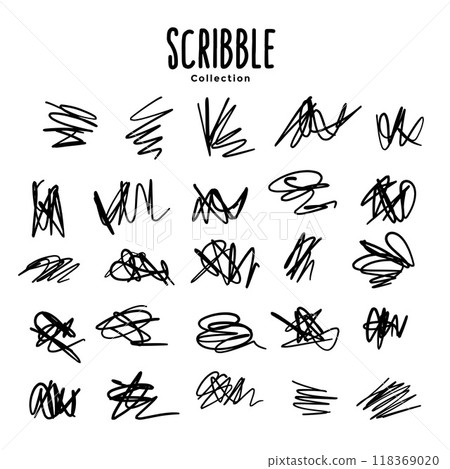 abstract set of scribble doodles 118369020