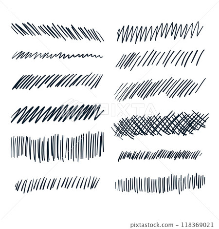 set of abstract pen sribbles set of abstract pen sribbles 118369021