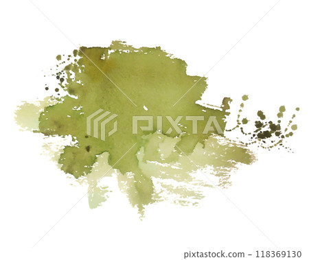 hand painted green watercolor stain texture background 118369130