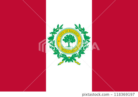 Flag of the city of Raleigh, North Carolina, USA, original colors and proportions. Illustration Flag of the city of Raleigh, North Carolina, USA, original colors and proportions. Illustration 118369197