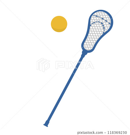 Lacrosse racket and ball illustration Lacrosse racket and ball illustration 118369230