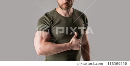 cropped photo of guy show approval gesture. guy approval with thumb up gesture cropped photo of guy show approval gesture. guy approval with thumb up gesture 118369236