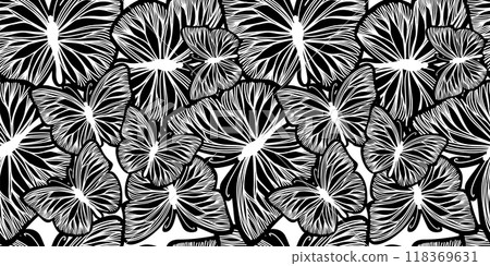 seamless pattern of graphic butterflies. Trendy animal motif wallpaper. Fashionable background for fabric, textile. hand drawing. Not AI seamless pattern of graphic butterflies. Trendy animal motif wallpaper. Fashionable background for fabric, textile. hand drawing. Not AI 118369631