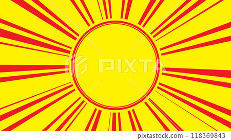 Abstract red and yellow retro sunburst illustration. Good for graphic design background, poster, banner etc Abstract red and yellow retro sunburst illustration. Good for graphic design background, poster, banner etc 118369843