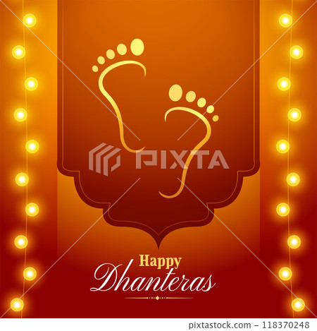 golden goddess feet on bright background for dhanteras celebration 118370248