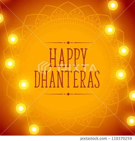 traditional happy dhanteras religious bright decoration lights background vector traditional happy dhanteras religious bright decoration lights background vector 118370259