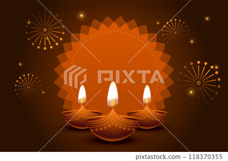 happy diwali holiday template with image space and diya design happy diwali holiday template with image space and diya design 118370355